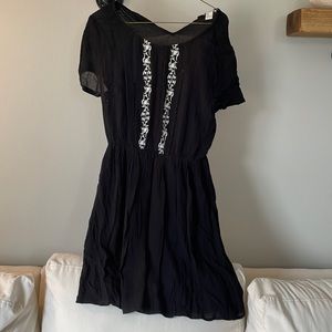 Black linen dress